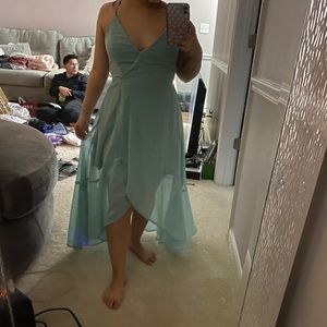 Turquoise high low dress